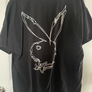 Revenge x PLAYBOY Black Tee with White Logo